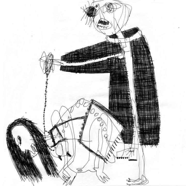 Disegno intitolato "uomo vs donna" da Silvano Bruscella, Opera d'arte originale,