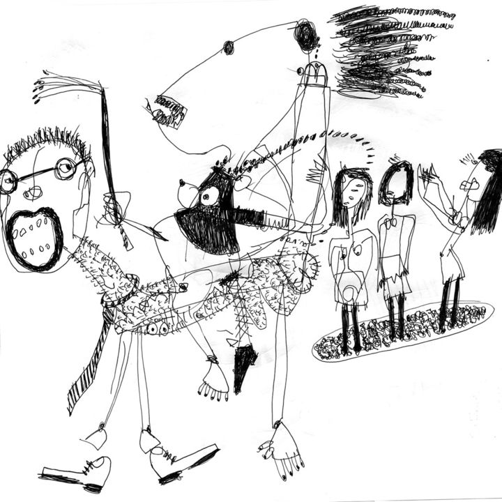 Disegno intitolato "stuprato" da Silvano Bruscella, Opera d'arte originale,