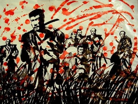 Peinture intitulée "Samurai 7" par Alec Yates, Œuvre d'art originale