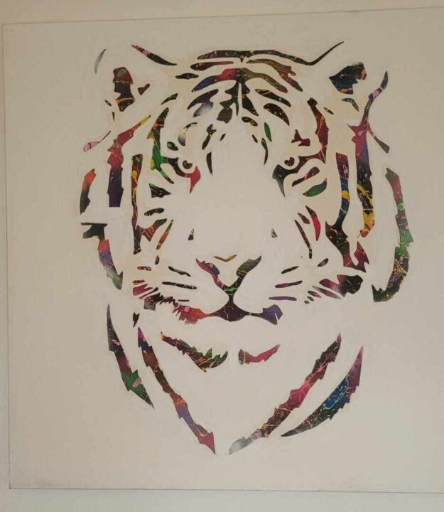 "Tigre" başlıklı Tablo Brutalcustomart tarafından, Orijinal sanat, Akrilik Ahşap Sedye çerçevesi üzerine monte edilmiş