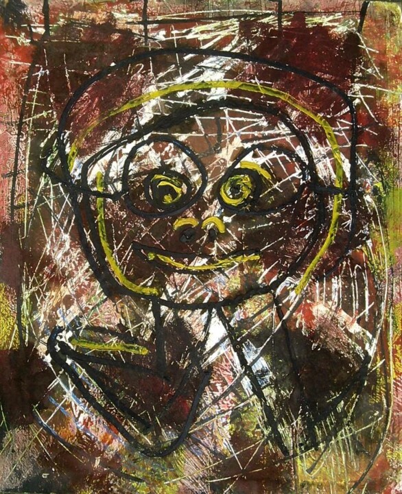 Malerei mit dem Titel "onek" von Gallery Art Brut, Original-Kunstwerk, Öl