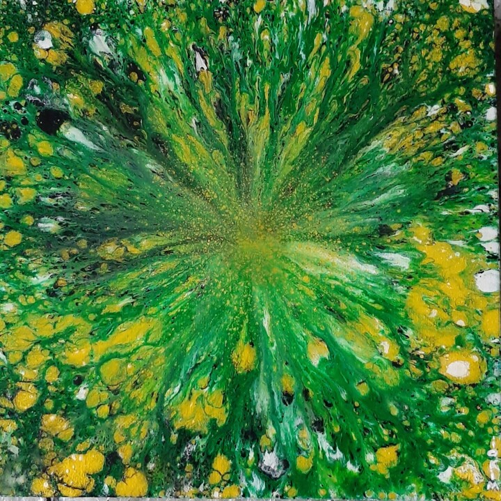 Dessin intitulée "fleur de l'univers" par Iakim, Œuvre d'art originale, Acrylique Monté sur Châssis en bois