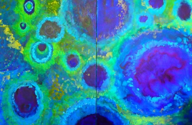 Peinture intitulée "Ponds" par Bryan Boomershine, Œuvre d'art originale, Huile