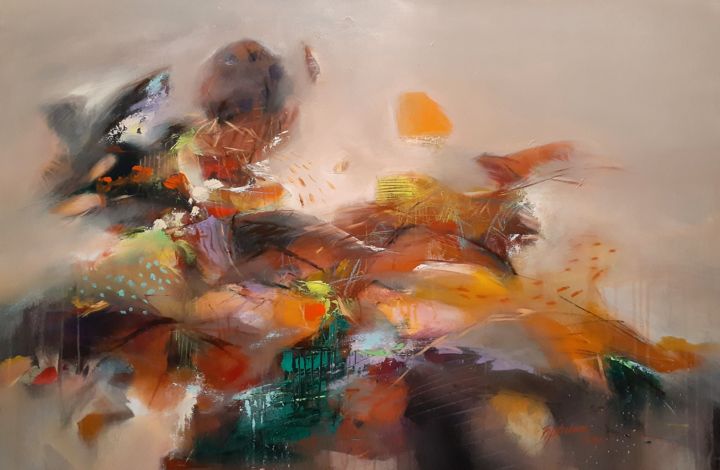 Pintura titulada "Paysage" por Hichem Ben Sghaier, Obra de arte original, Acrílico