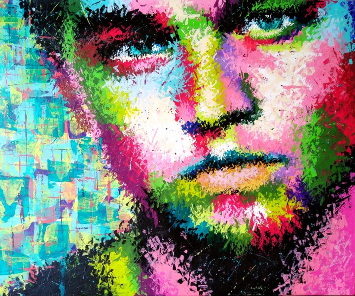 Картина под названием "Leonardo DiCaprio" - Анатолий Рабков, Подлинное произведение искусства, Акрил Установлен на Деревянна…