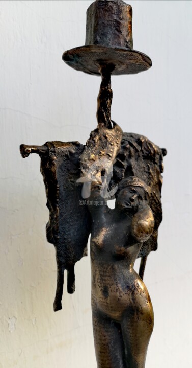 Sculpture titled "THE OLD MAN AND THE…" by Bubaq, Original Artwork, Bronze