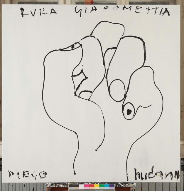 Malerei mit dem Titel "MOORS HAND-RUKA MOO…" von Bucan, Original-Kunstwerk, Öl