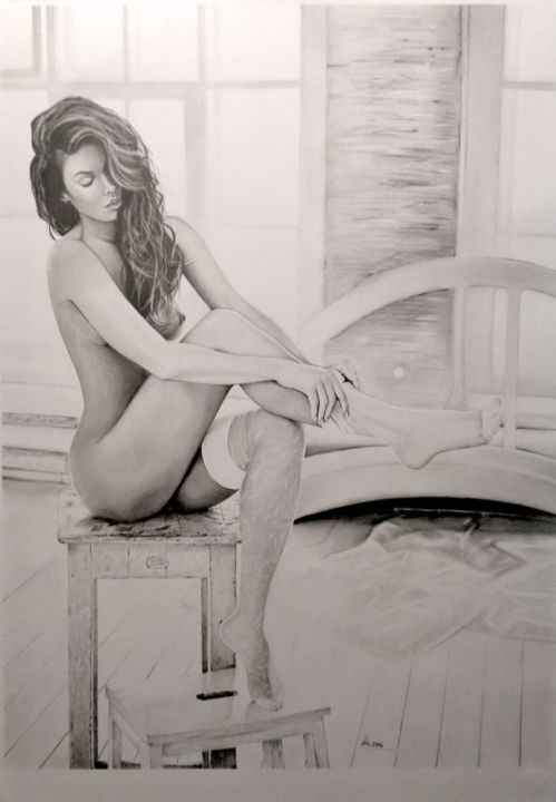 Drawing titled "Pantyhose.jpg" by Dhb, Original Artwork, Graphite