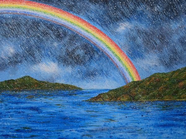 Painting titled "The Rainbow" by Buddha, Original Artwork