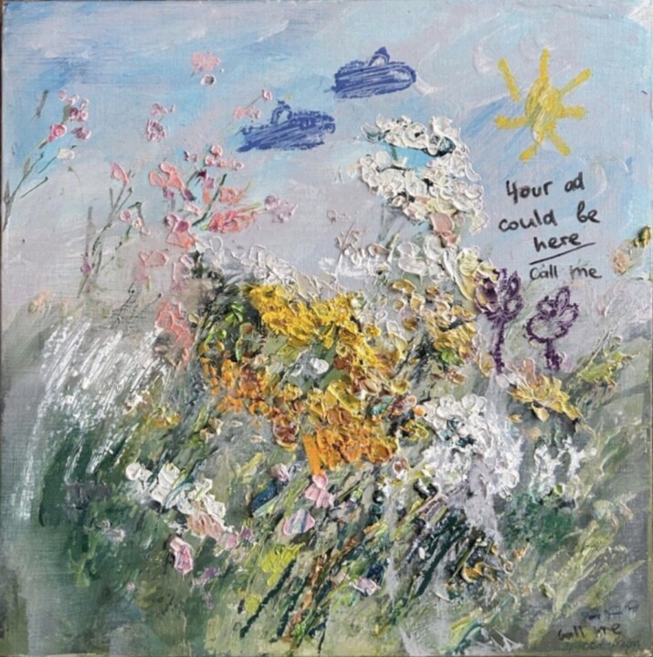 Картина под названием "Summer flowers with…" - Maria Buduchikh, Подлинное произведение искусства, Масло