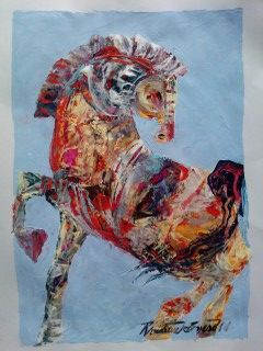 Pintura intitulada "Cavalo" por Roxanne Bueso, Obras de arte originais