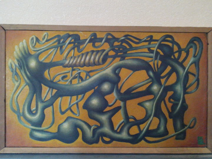 Pintura titulada "Labyrinth of Time" por Nino Akhalaia, Obra de arte original, Oleo