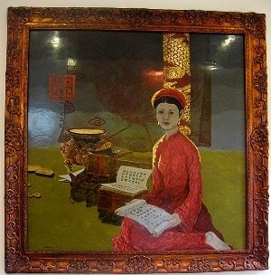 Schilderij getiteld "Princess" door Bui Huu Hung, Origineel Kunstwerk