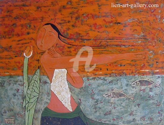 Peinture intitulée "Beautiful glamor gi…" par Bui Trong Du, Œuvre d'art originale, Autre