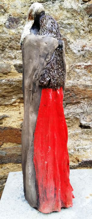 Sculpture intitulée "Rouge Consolation d…" par Buissonnières, Œuvre d'art originale, Céramique