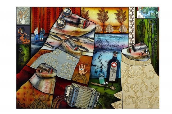 Collages titled "sandblasted glass" by Sergey Bunkov, Original Artwork