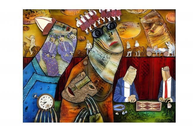 Collages titled "SANDBLASTED GLASS" by Sergey Bunkov, Original Artwork