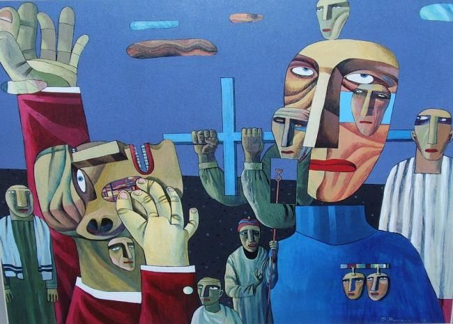 Painting titled "S_Bunkov_acrylic_pa…" by Sergey Bunkov, Original Artwork, Oil