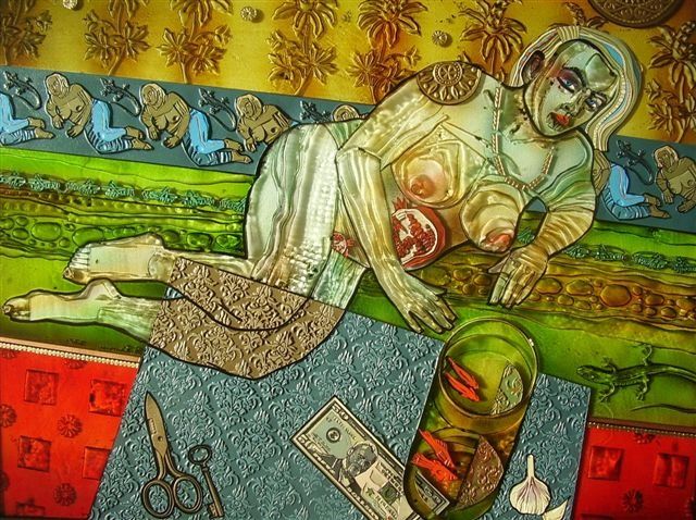 Painting titled "sandblasted glass" by Sergey Bunkov, Original Art,