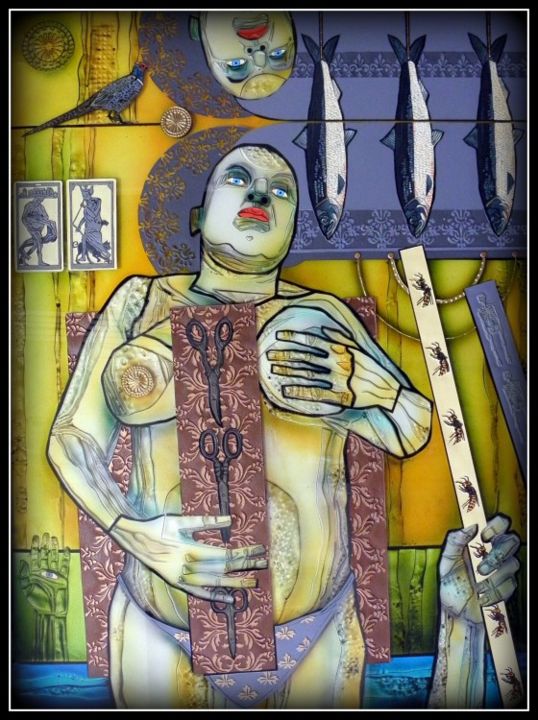 Painting titled "sandblasted glass" by Sergey Bunkov, Original Art,