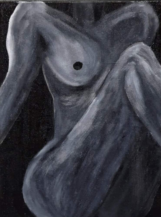 Painting titled "Ghost" by Burcu Panahi, Original Artwork, Acrylic