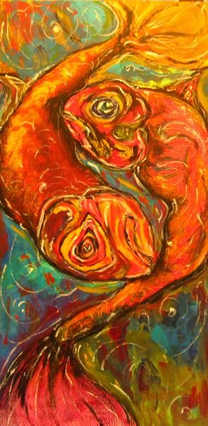 "Pisces" başlıklı Tablo Burcu Erkman tarafından, Orijinal sanat, Petrol