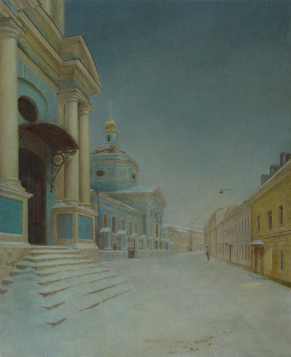 Painting titled "В Серебряниках" by Anastasiia Anatolevna Burdenkova, Original Artwork, Oil