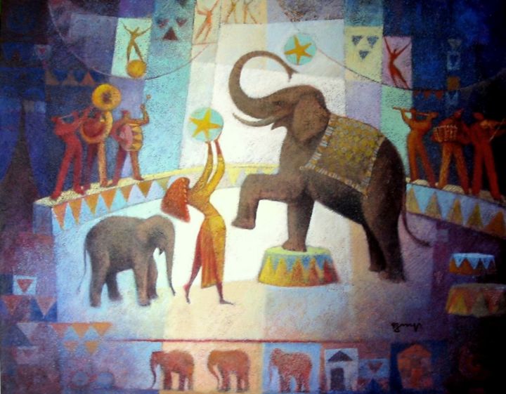 Peinture intitulée "w20-sur-la-piste-30…" par Roger Burgi, Œuvre d'art originale, Acrylique