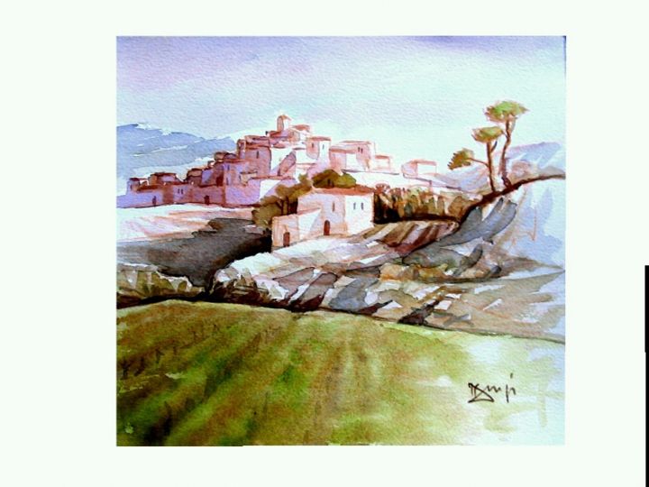 Peinture intitulée "y51-23x21.jpg" par Roger Burgi, Œuvre d'art originale, Aquarelle