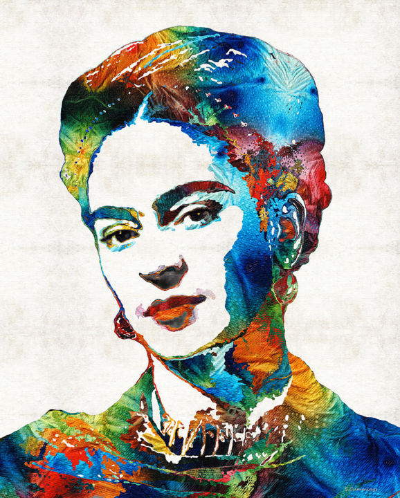 Картина под названием "Frida" - Bernardo Burgos, Подлинное произведение искусства, Акрил