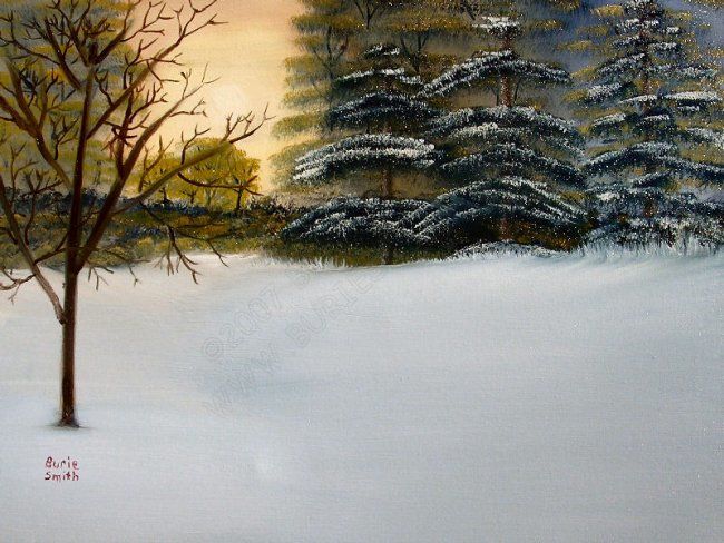 Painting titled "Tranquil Dawn" by Burie Smith, Original Artwork