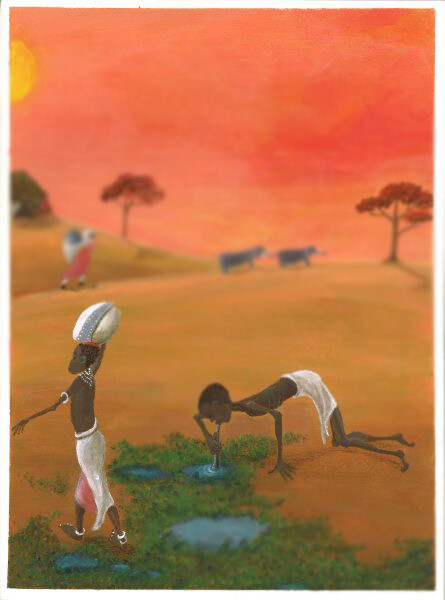 Malarstwo zatytułowany „acqua-in-africab.jpg” autorstwa Burighel Anna, Oryginalna praca
