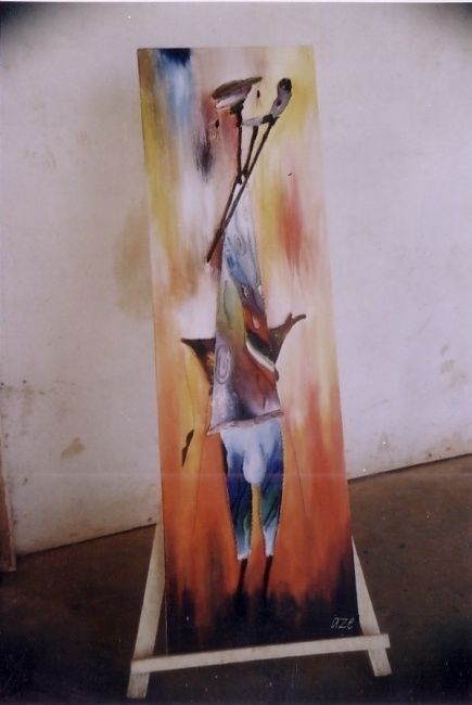 Pintura intitulada "Griot appele ses bo…" por Abdoul Aziz Tapsoba, Obras de arte originais