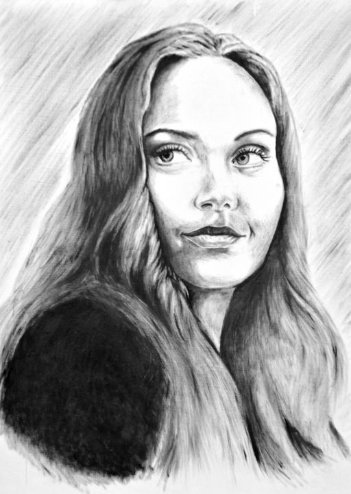Peinture intitulée "Портрет Кристины" par Viacheslav Busygin, Œuvre d'art originale, Huile