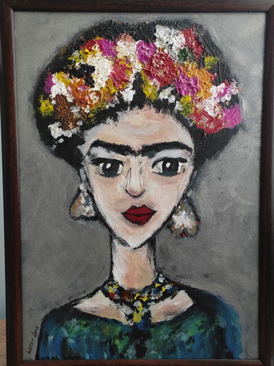 Painting titled "Frida" by Büşra Atasoy, Original Artwork, Acrylic