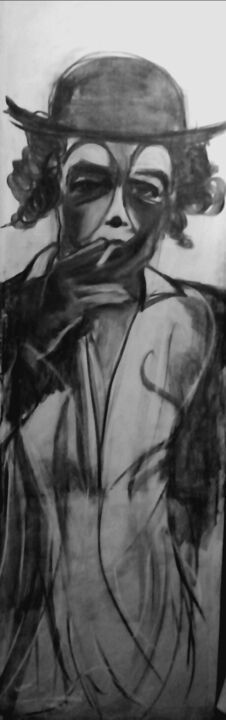 Drawing titled "Mon propre Ça" by Marie Busso, Original Artwork, Charcoal