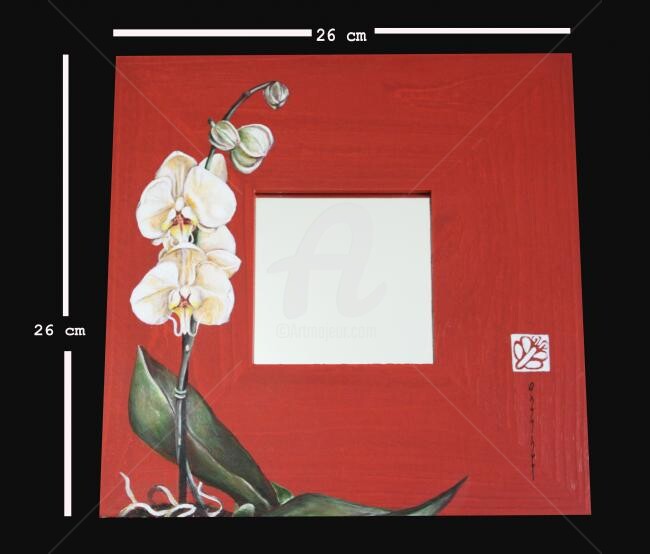Peinture intitulée "White orchid" par Butterflymoon, Œuvre d'art originale