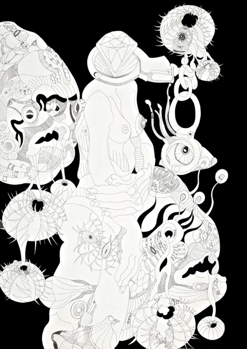 Incisioni, stampe intitolato "femme-diamant.jpg" da Butty Magali, Opera d'arte originale