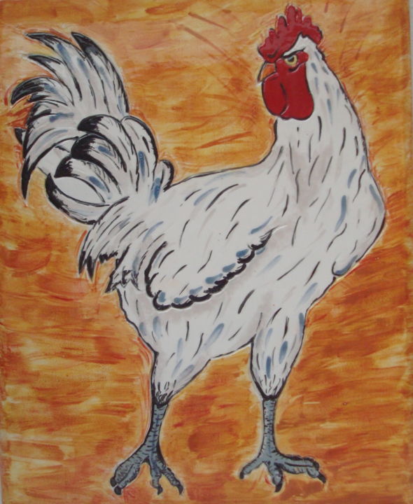 Ambacht getiteld "Coq bressan" door Buxy Céramique, Origineel Kunstwerk, Huisdecoratie