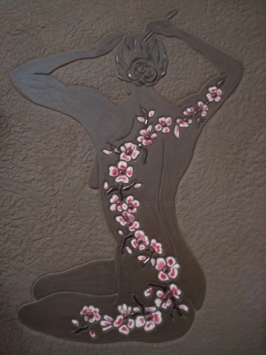 Artisanat intitulée "nu-tatoue-sur-faien…" par Buxy Céramique, Œuvre d'art originale, Décoration de maison