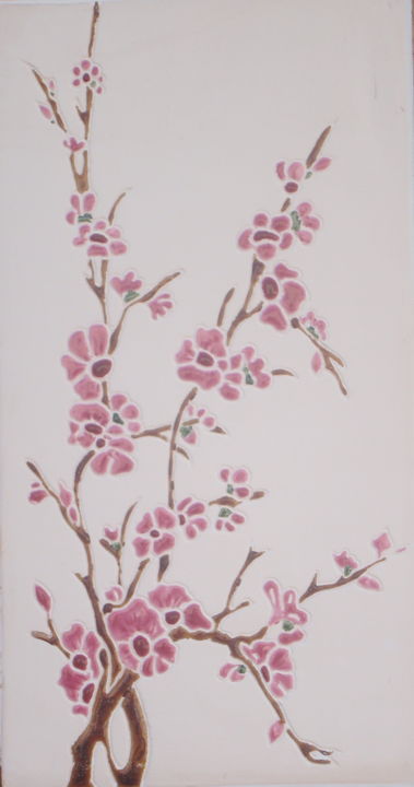 Artisanat intitulée "branche de cerisier…" par Buxy Céramique, Œuvre d'art originale