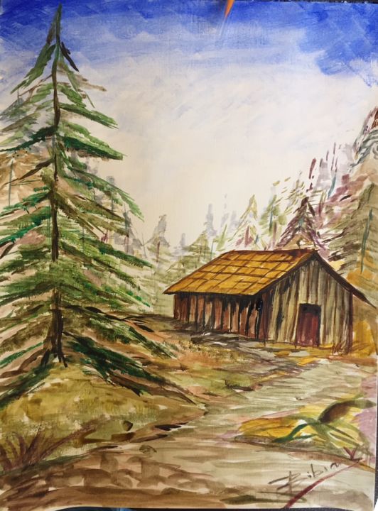 Pintura titulada "cabana.jpg" por Bibiana Valdez, Obra de arte original