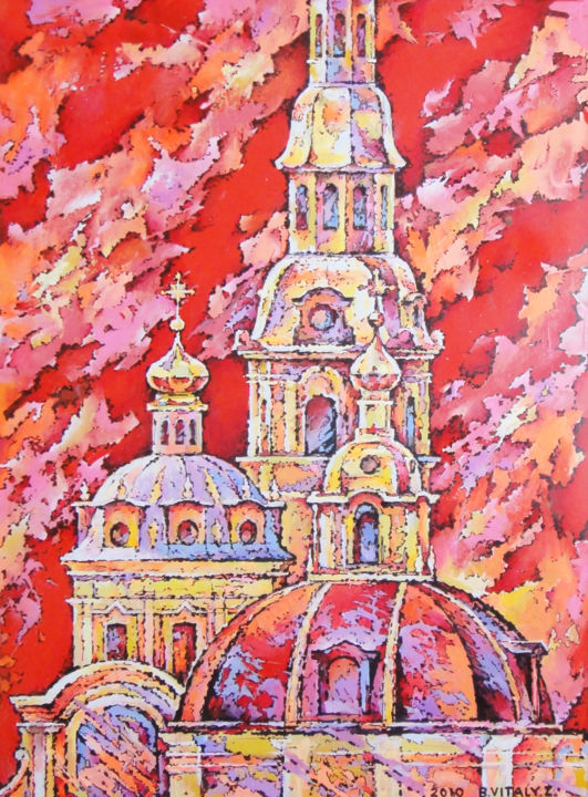 Painting titled "San Peterburgo - 2" by Vitaly Bobylev, Original Artwork, Oil