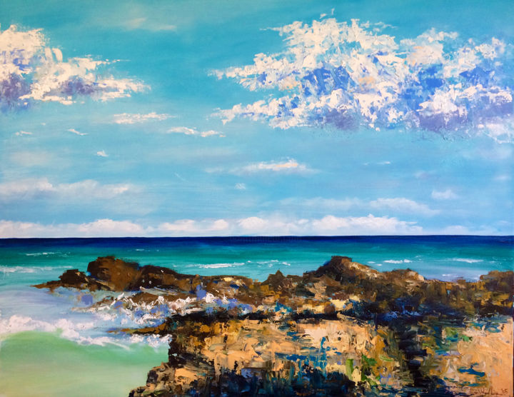 Painting titled "Seaside" by Ben Kelley, Original Artwork, Oil