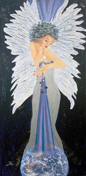Painting titled "Angel of Light" by Bernadette Walsh, Original Artwork