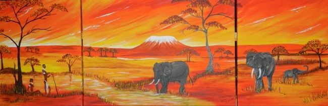 Painting titled "kilimandjaro" by Aline Collard, Original Artwork