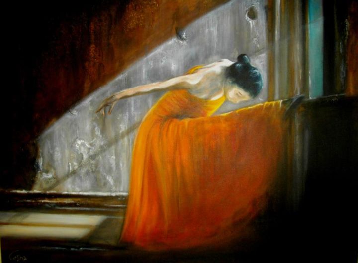 Peinture intitulée "Ballerine Au Clair…" par Célina, Œuvre d'art originale, Acrylique