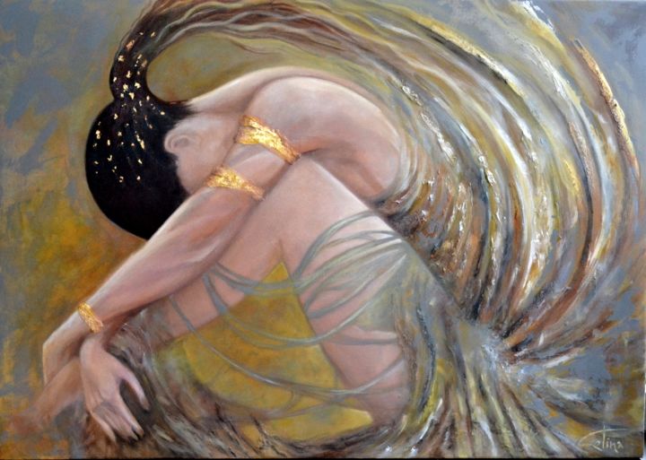 Peinture intitulée "Chrysalide" par Célina, Œuvre d'art originale, Acrylique