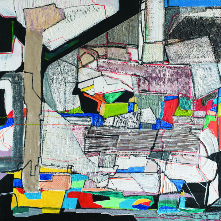Painting titled "Paris" by Győző Byhon, Original Art, Acrylic