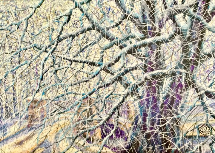 Картина под названием "Мостик" - Юрий Быков, Подлинное произведение искусства, Акрил Установлен на Деревянная рама для носил…
